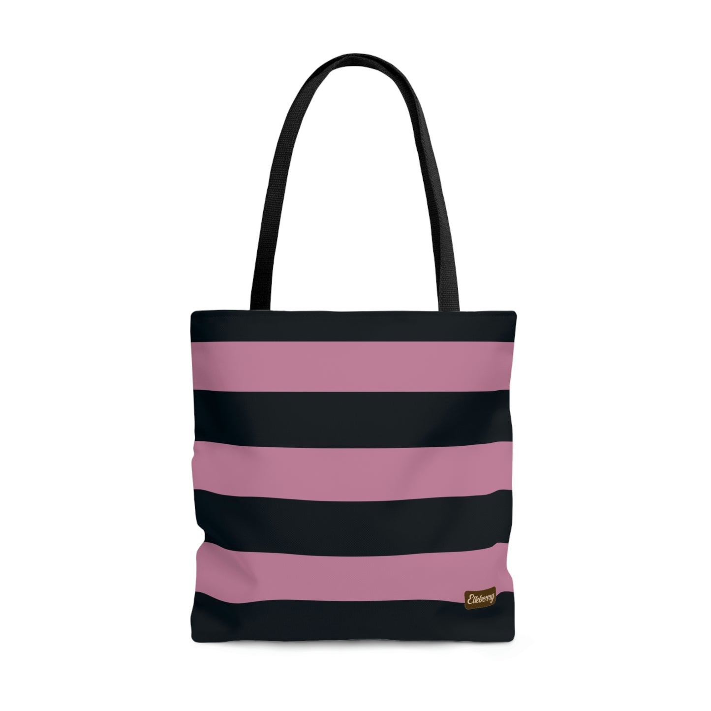 Lightweight Tote Bag - Dusty Rose Pink/Navy Stripes