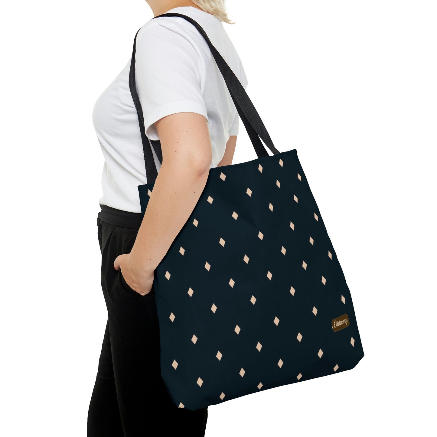 Lightweight Tote Bag - Diamonds on Navy