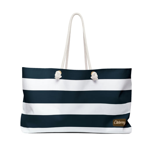 Weekender Tote Bag - Navy/White Stripes