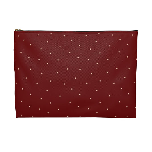 Flat Zipper Pouch - Dots on Berry
