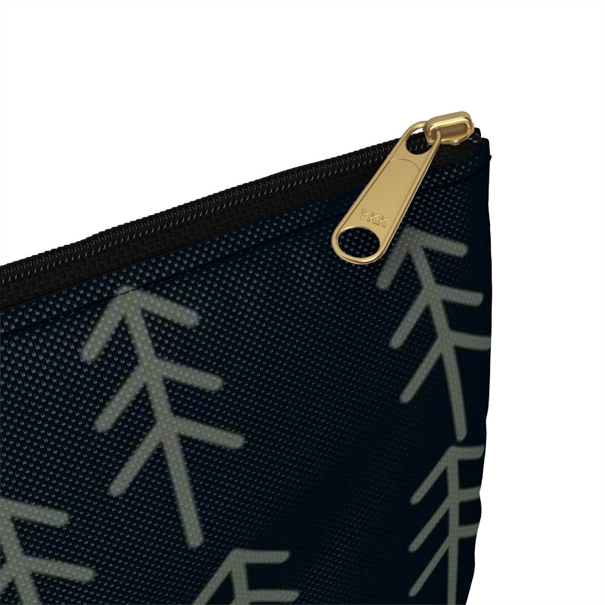 Flat Zipper Pouch - Stick Trees in Navy