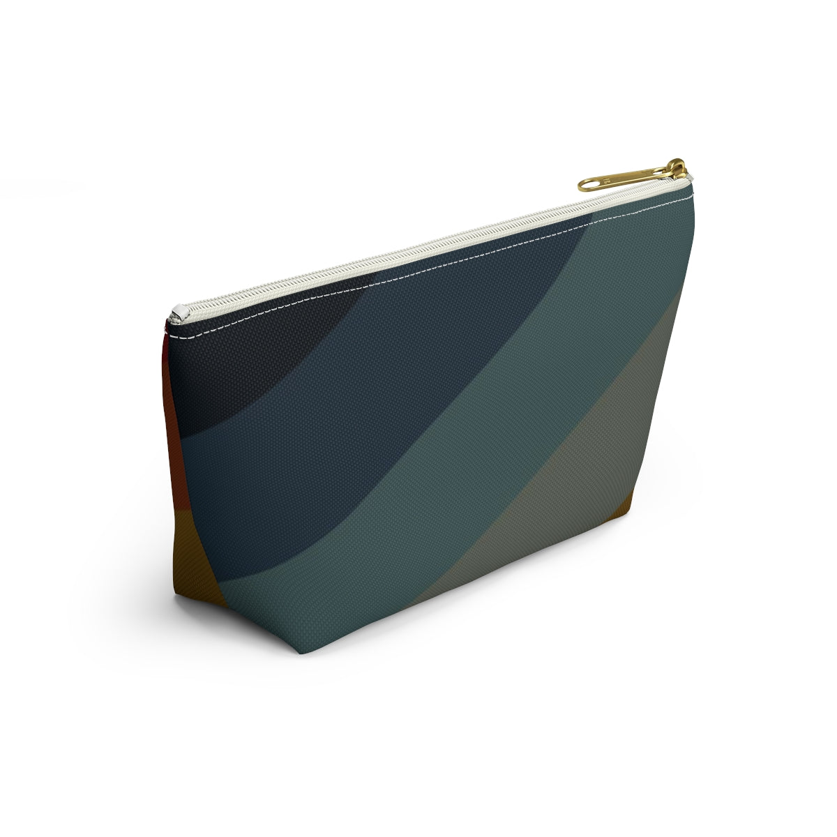 Big Bottom Zipper Pouch - Jeweltone Rainbow, Diagonal