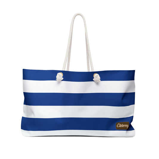 Weekender Tote Bag - True Blue/White Stripes