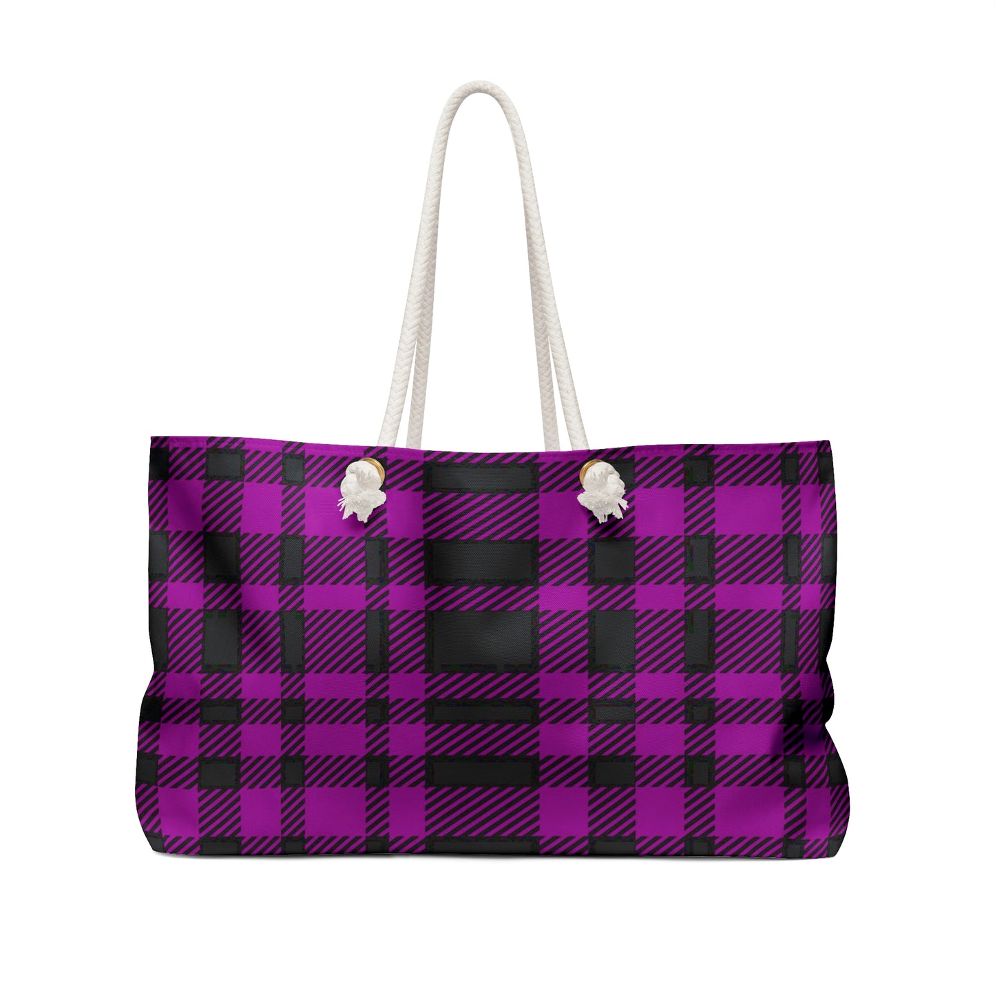 Weekender Tote Bag - Pink Buffalo Check, Pink Plaid