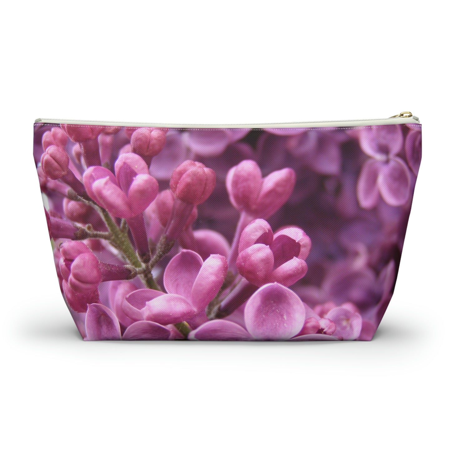 Big Bottom Zipper Pouch - Lilacs in Bloom