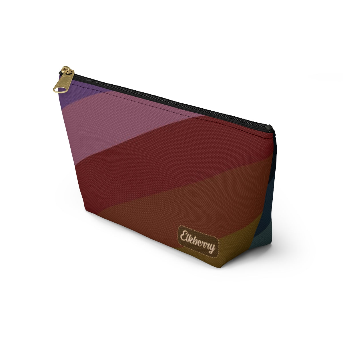 Big Bottom Zipper Pouch - Jeweltone Rainbow, Diagonal