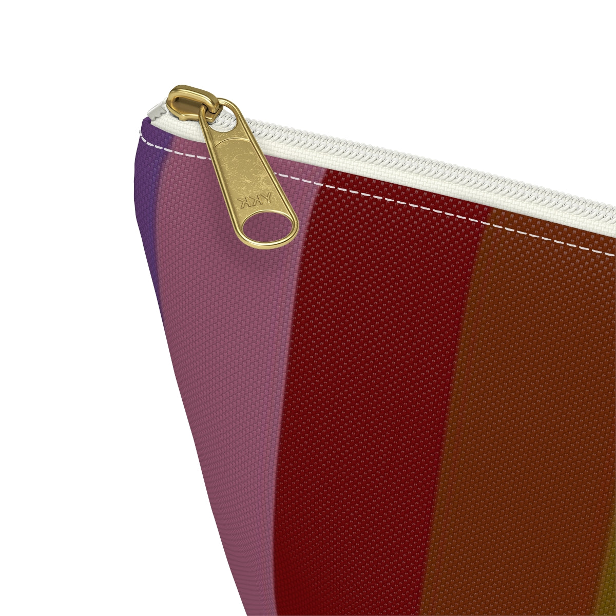 Big Bottom Zipper Pouch - Jewel Tone Rainbow, Vertical