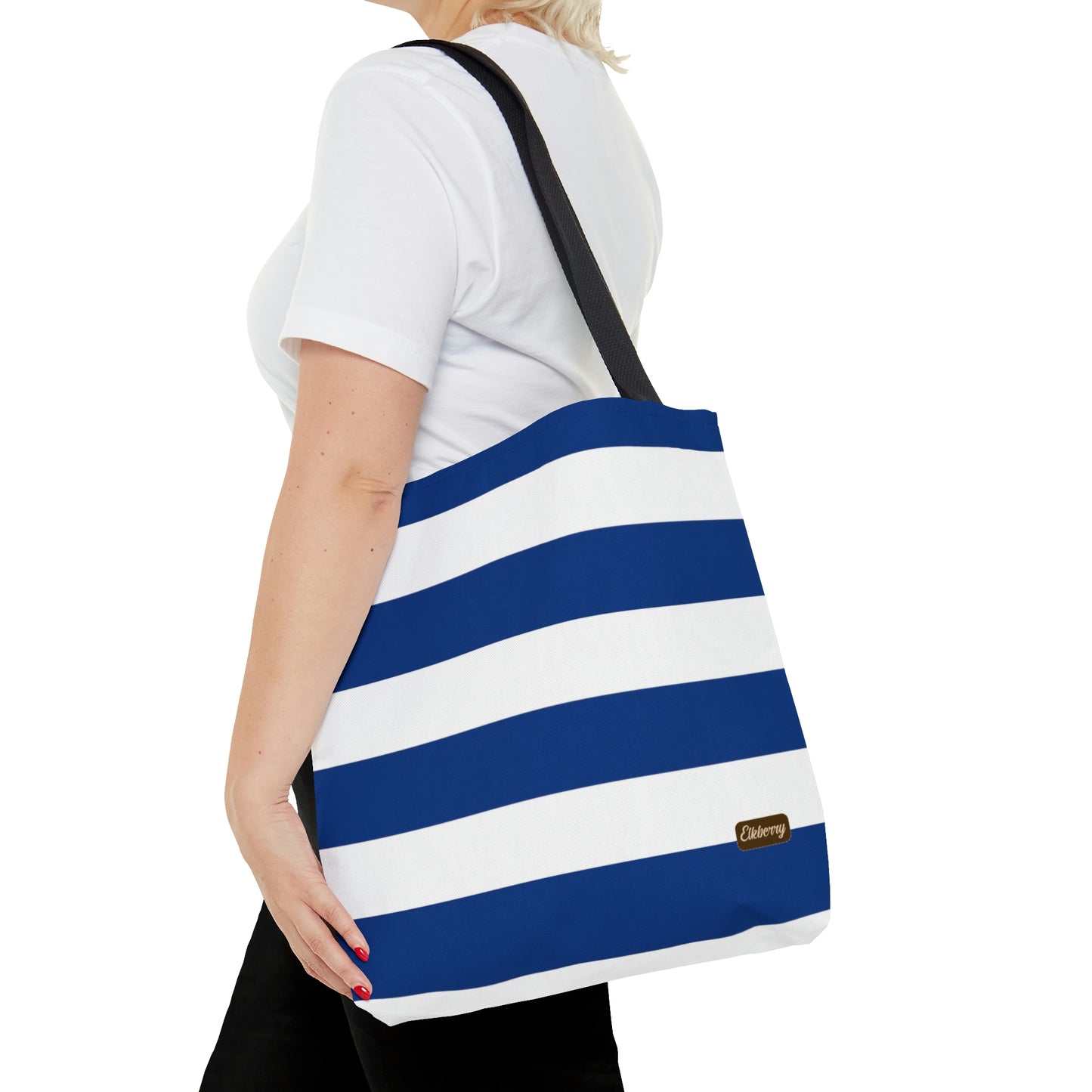 Lightweight Tote Bag - True Blue/White Stripes
