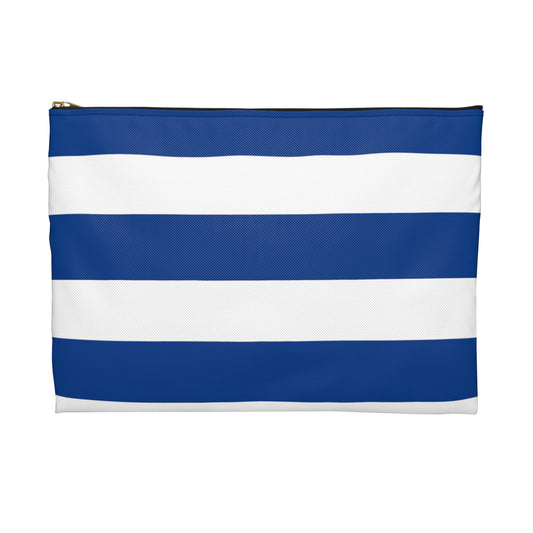 Flat Zipper Pouch - True Blue/White Stripes