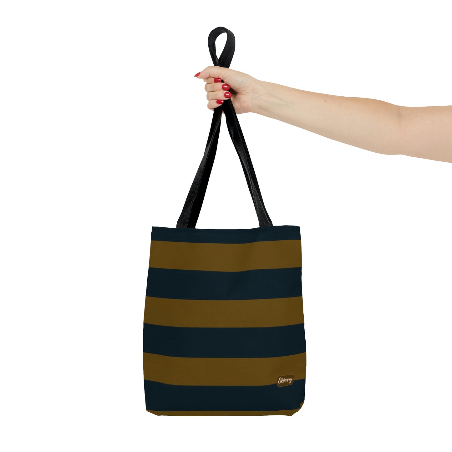 Lightweight Tote Bag - Mustard/Navy Stripes