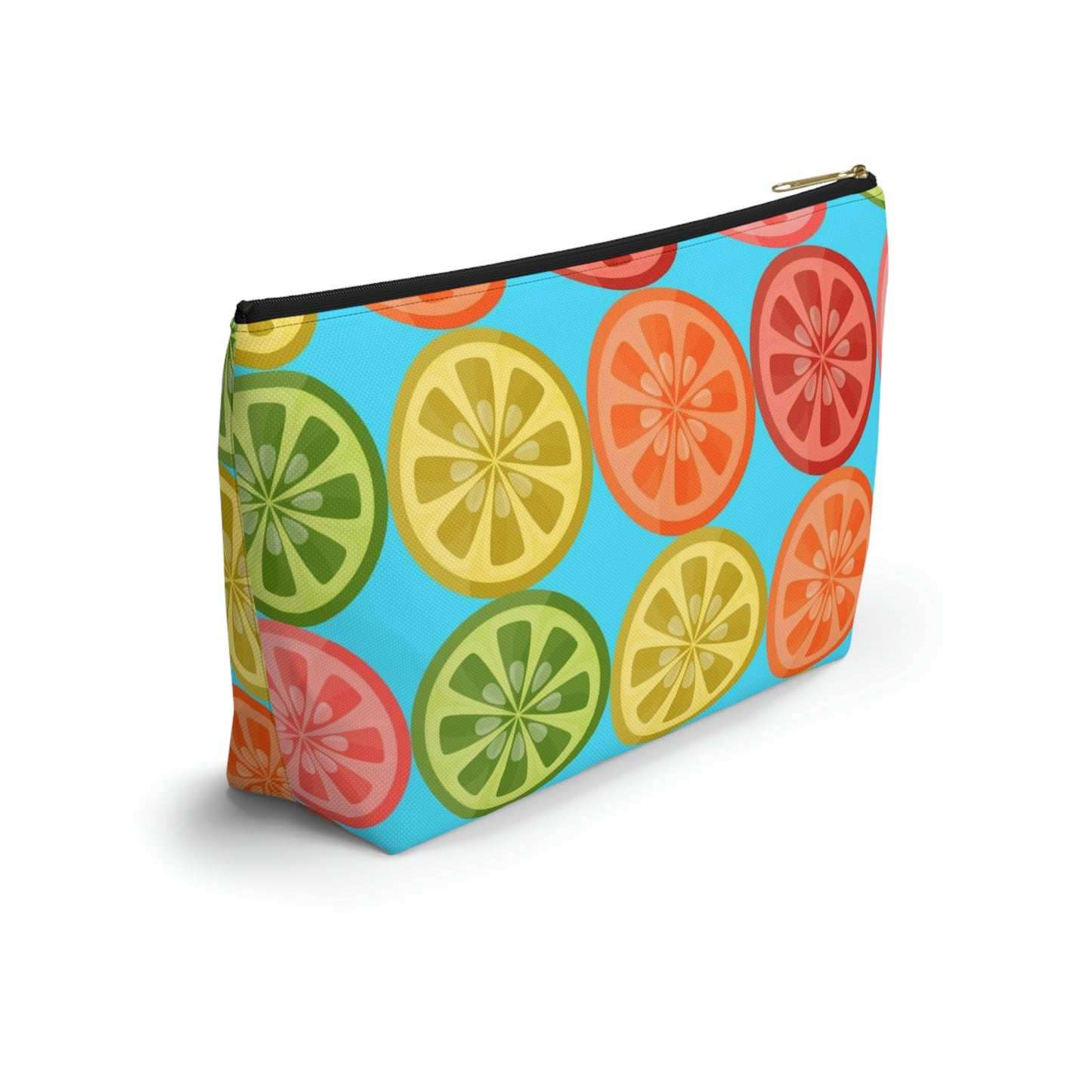 Big Bottom Zipper Pouch - Citrus Slices