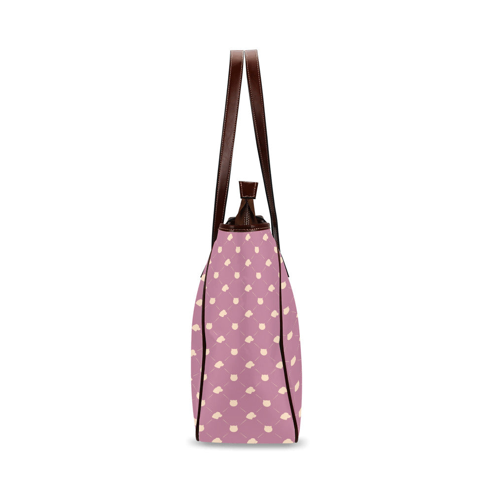 Cat & Dog - Dusty Rose Classic Tote Handbag