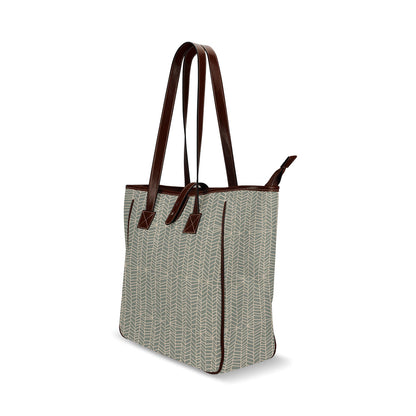 Herringbone - Sage Classic Tote Handbag