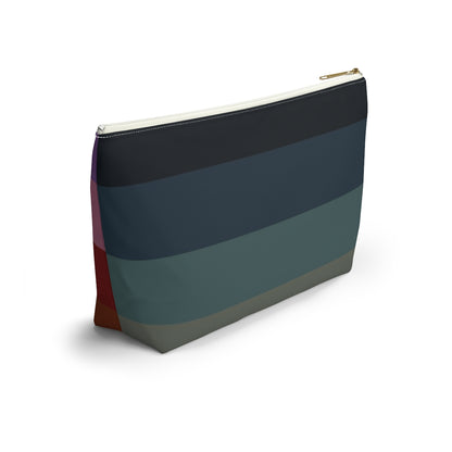 Big Bottom Zipper Pouch - Jewel Tone Rainbow, Horizontal