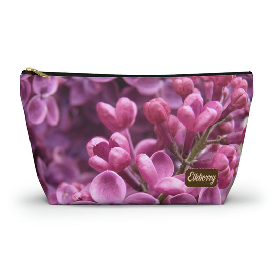 Big Bottom Zipper Pouch - Lilacs in Bloom