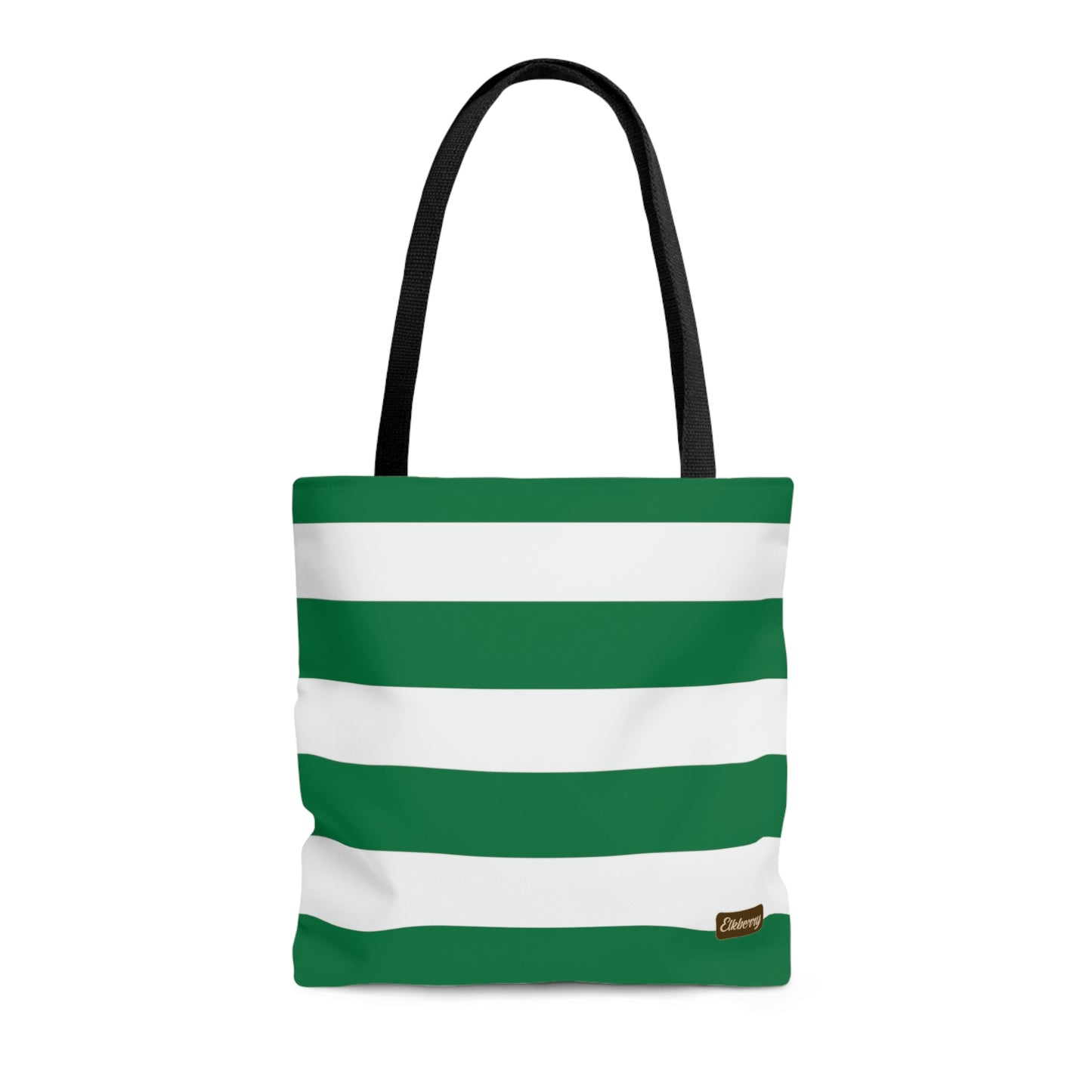 Lightweight Tote Bag - Kelly Green/White Stripes