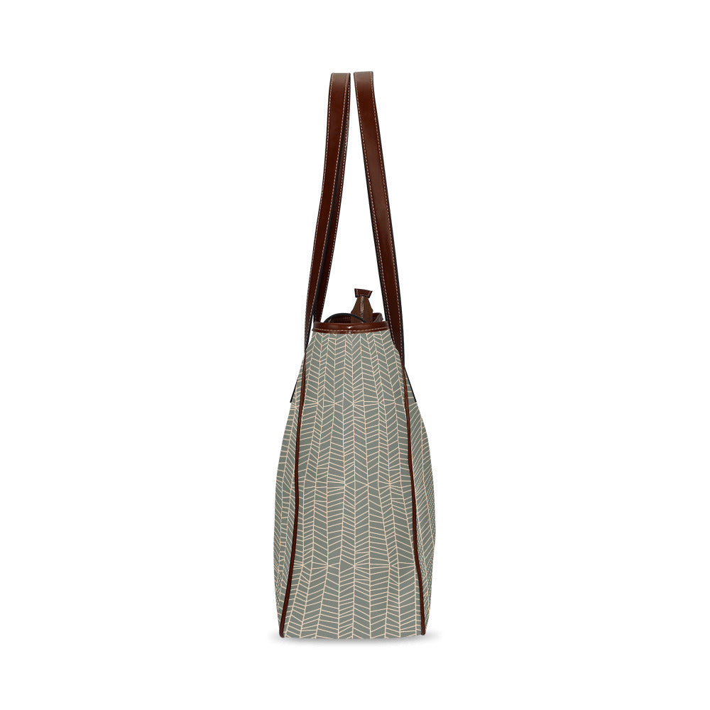 Herringbone - Sage Classic Tote Handbag