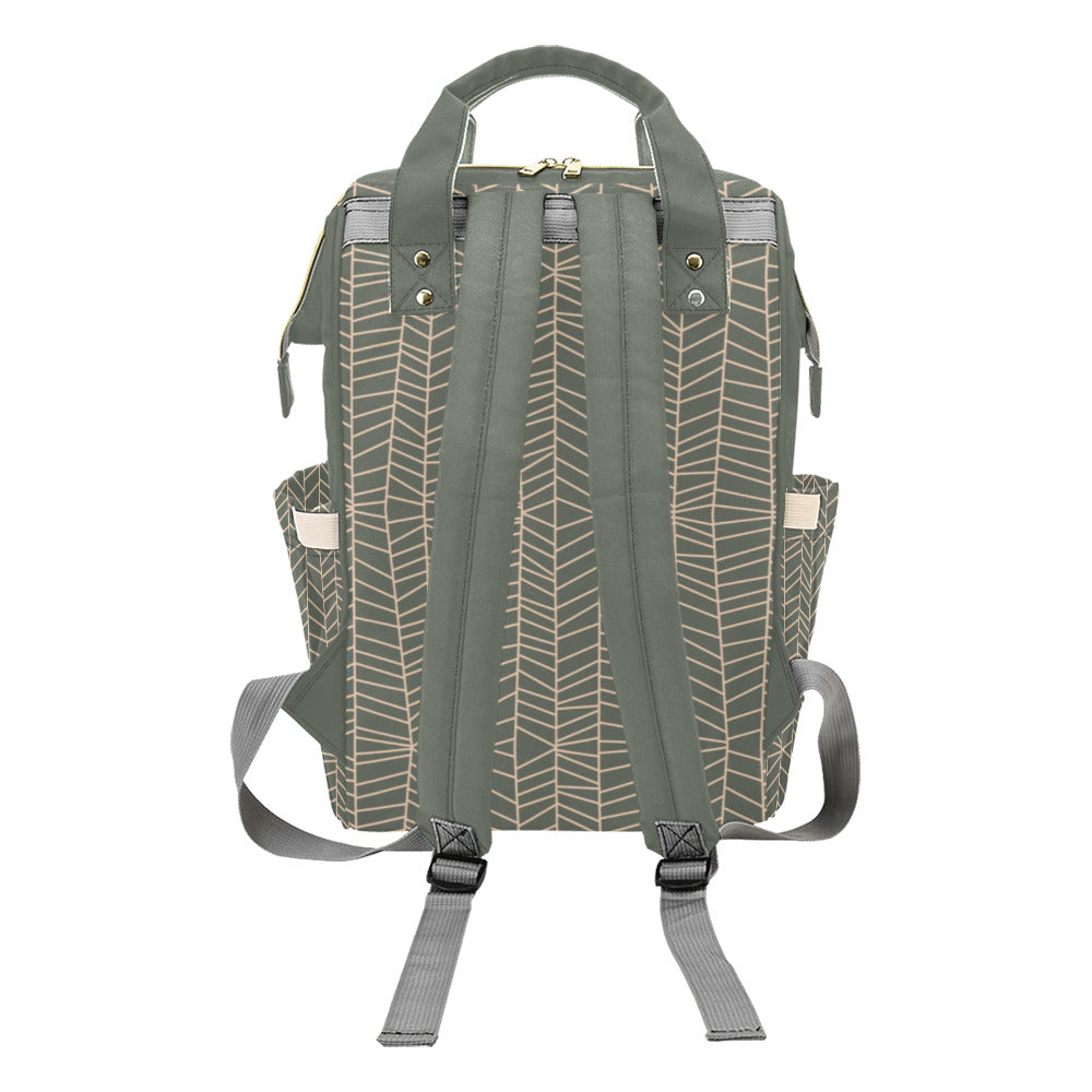 Herringbone - Sage Multi-Function Backpack
