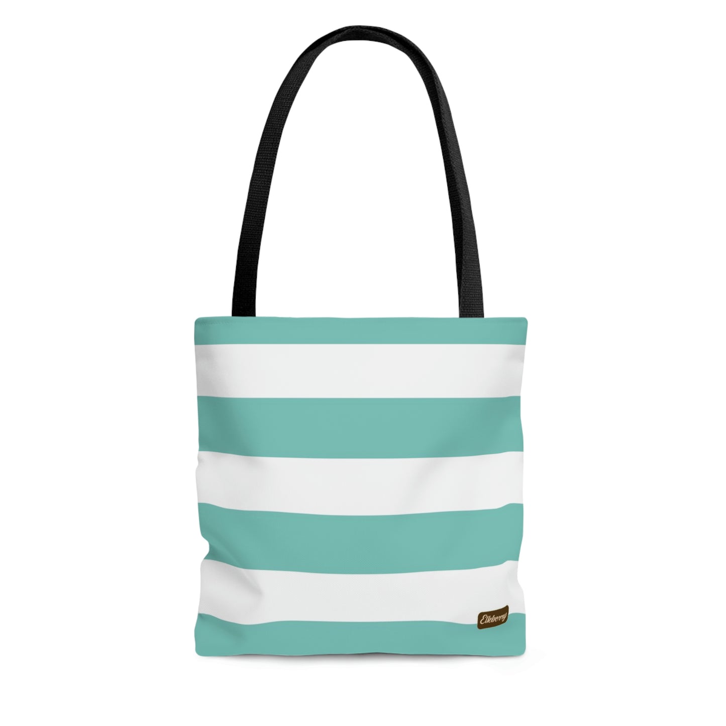 Lightweight Tote Bag - Aqua/White Stripes