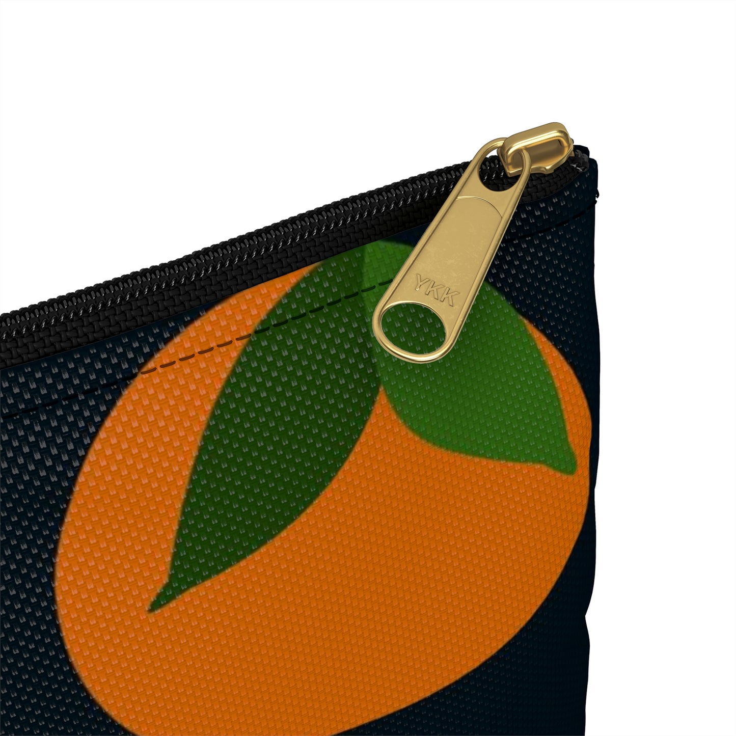 Flat Zipper Pouch - Oranges on Navy