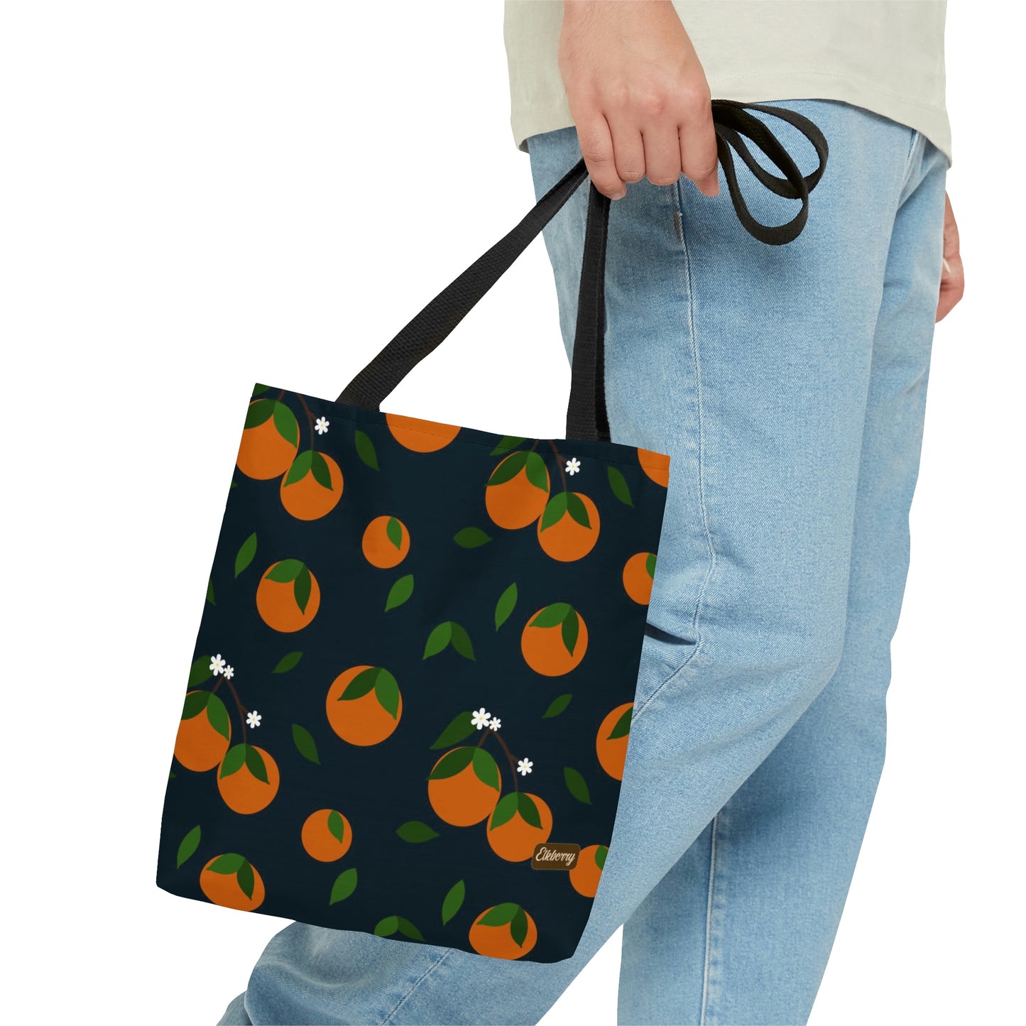 Lightweight Tote Bag -Oranges on Navy