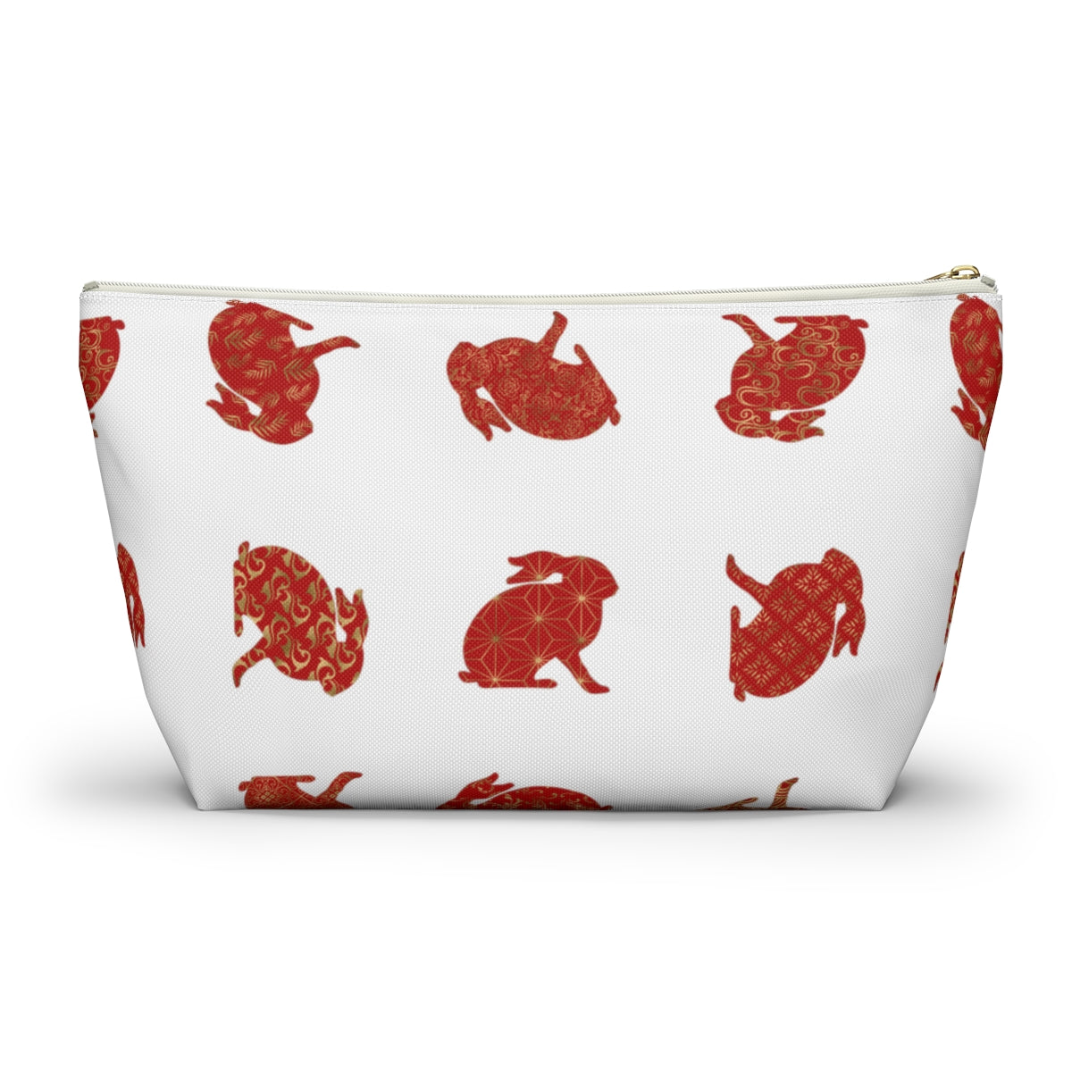 Big Bottom Zipper Pouch - Rabbit Silhouette