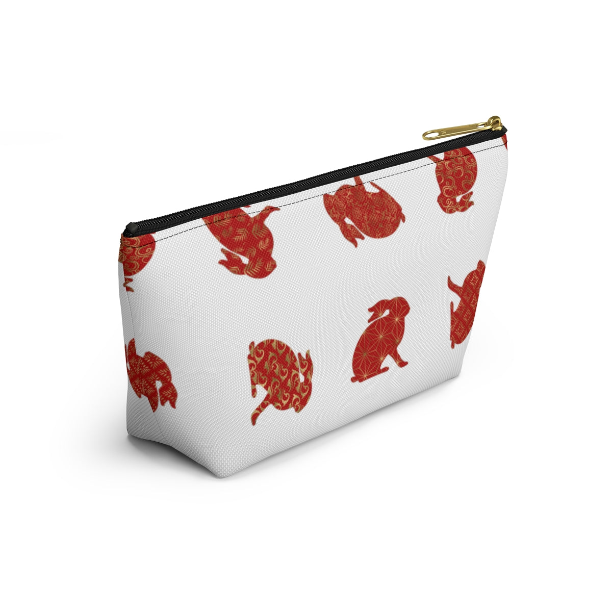 Big Bottom Zipper Pouch - Rabbit Silhouette