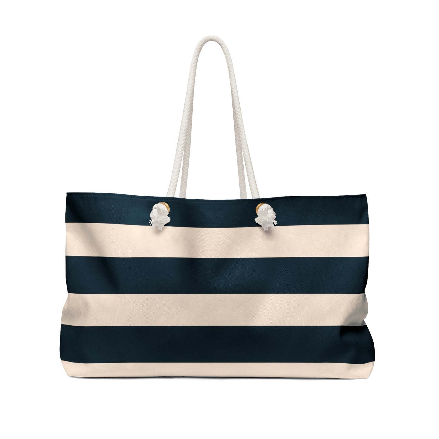 Weekender Tote Bag - Navy/Cream Stripes