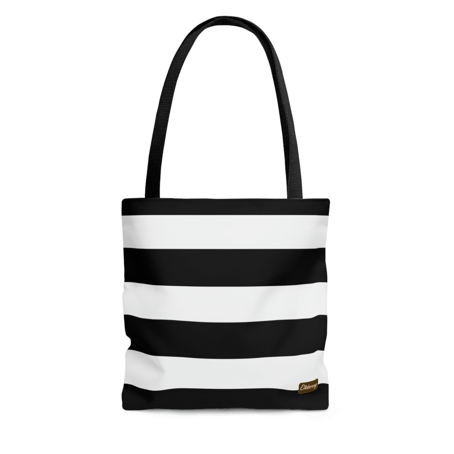 Lightweight Tote Bag - Black/White Stripes