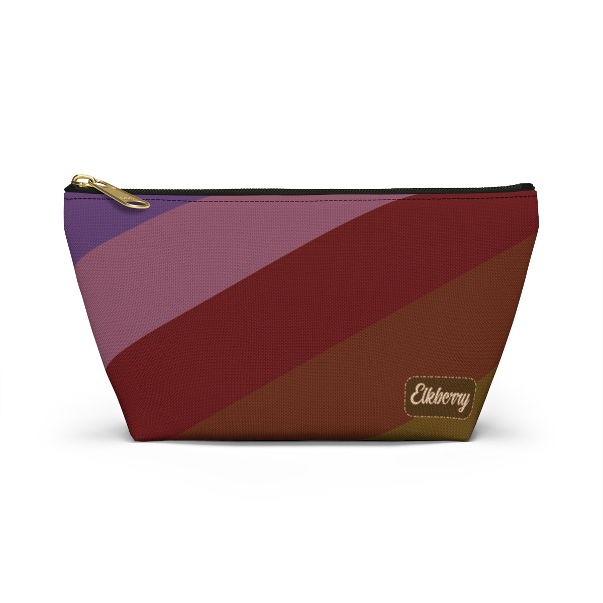 Big Bottom Zipper Pouch - Jeweltone Rainbow, Diagonal