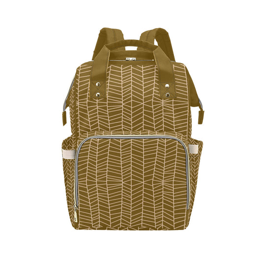 Herringbone - Mustard Multi-Function Backpack