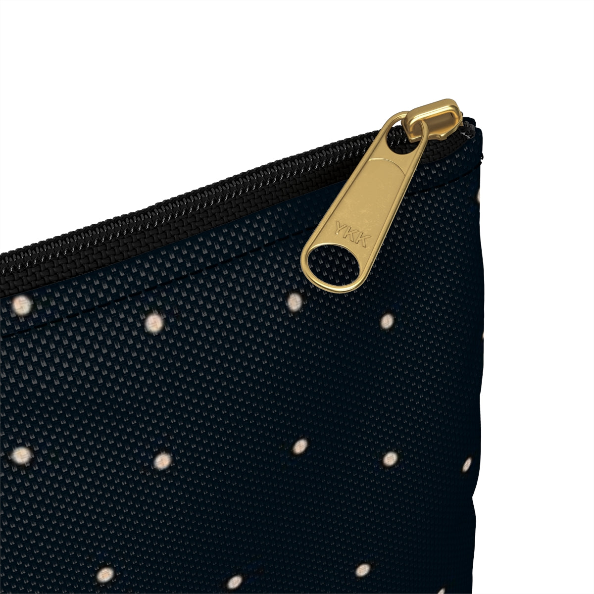 Flat Zipper Pouch - Dots on Navy