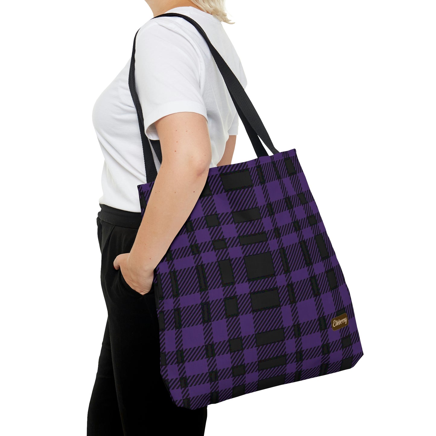 Lightweight Tote Bag - Purple Buffalo Check, Purple Plaid