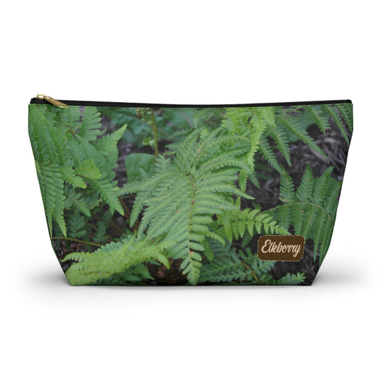 Big Bottom Zipper Pouch - Ferns