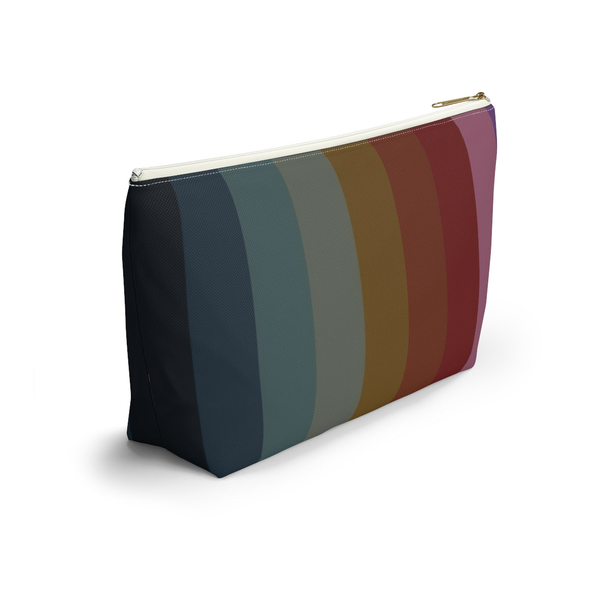Big Bottom Zipper Pouch - Jewel Tone Rainbow, Vertical