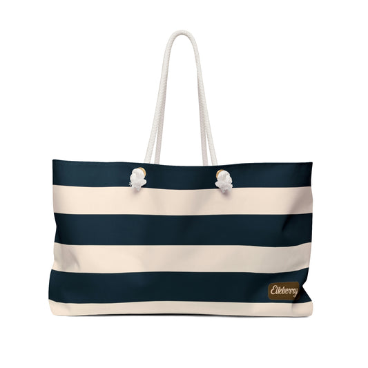 Weekender Tote Bag - Navy/Cream Stripes