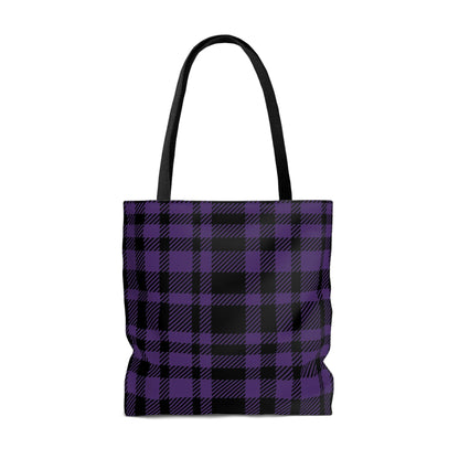 Lightweight Tote Bag - Purple Buffalo Check, Purple Plaid