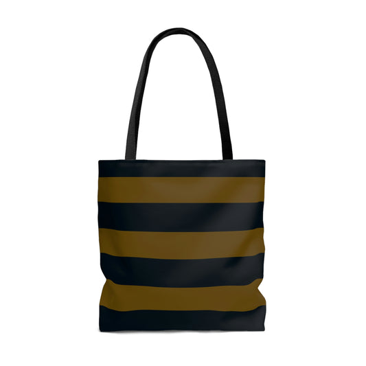 Lightweight Tote Bag - Mustard/Navy Stripes