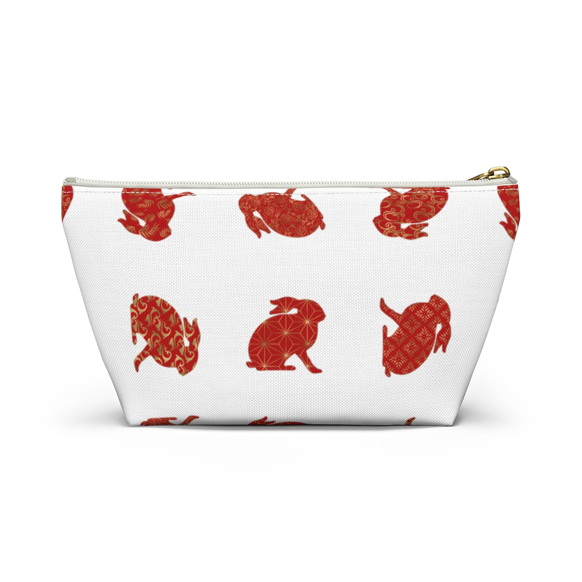 Big Bottom Zipper Pouch - Rabbit Silhouette