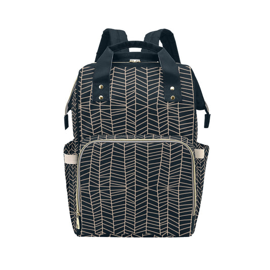 Herringbone - Navy Multi-Function Backpack