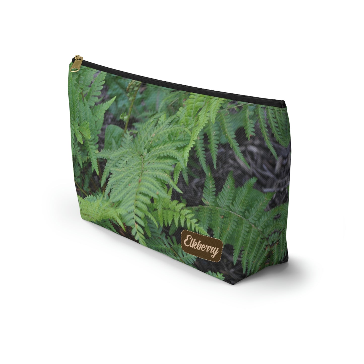 Big Bottom Zipper Pouch - Ferns