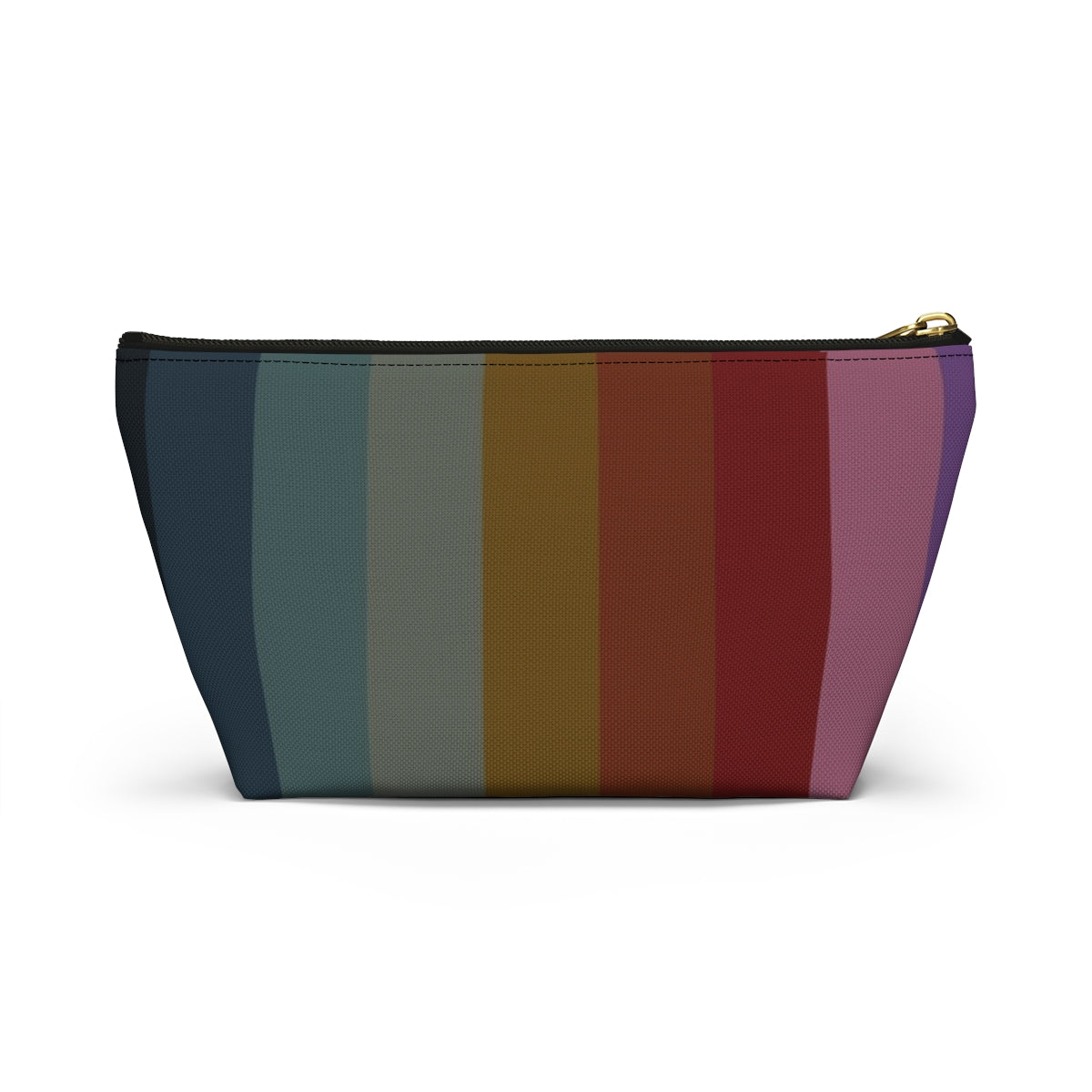 Big Bottom Zipper Pouch - Jewel Tone Rainbow, Vertical