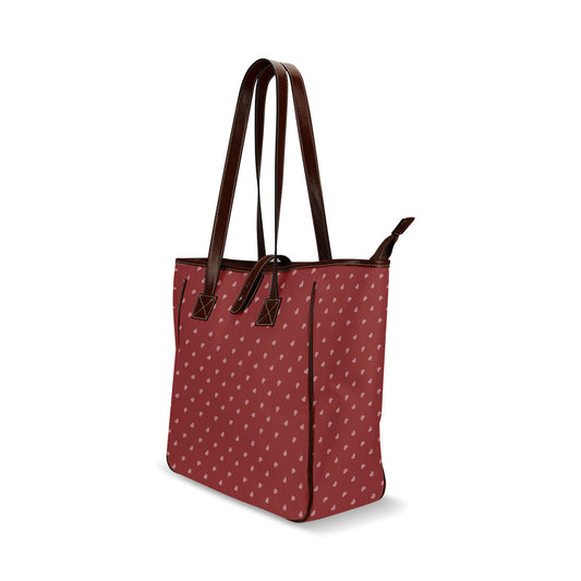 Pink Hearts on Red Classic Tote Handbag
