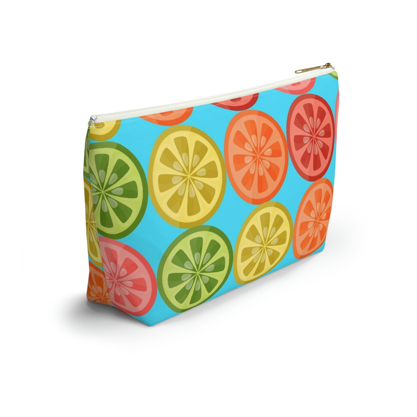 Big Bottom Zipper Pouch - Citrus Slices