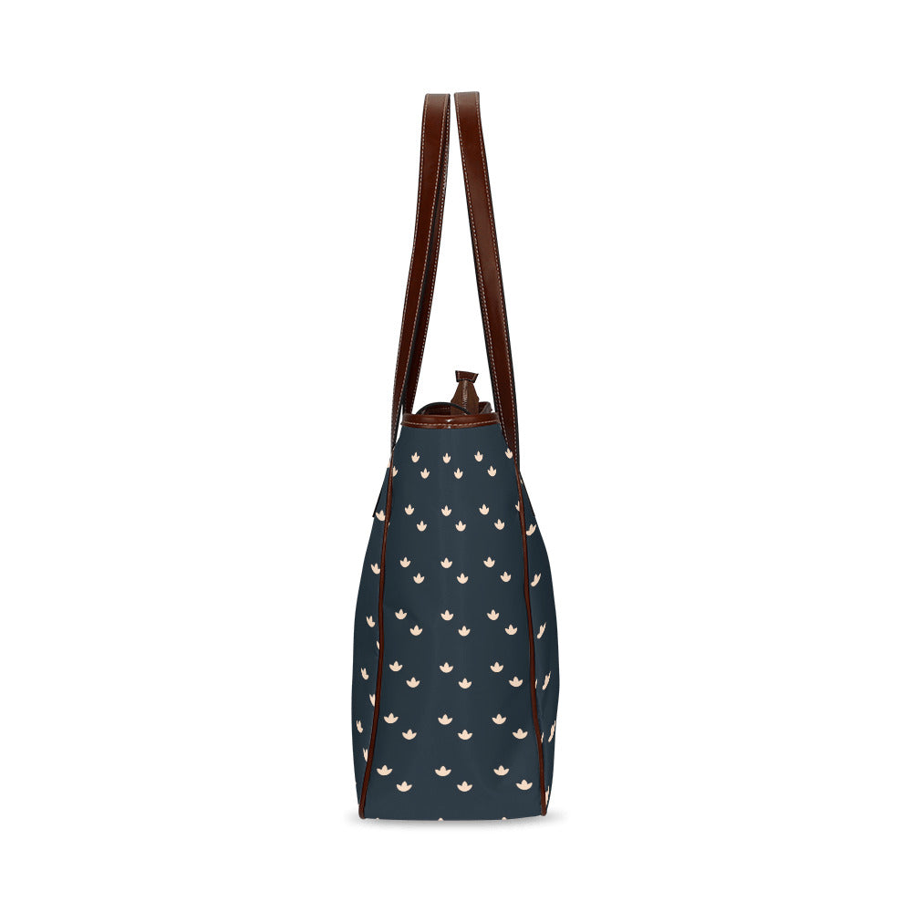 Lotus - Navy Classic Tote Handbag