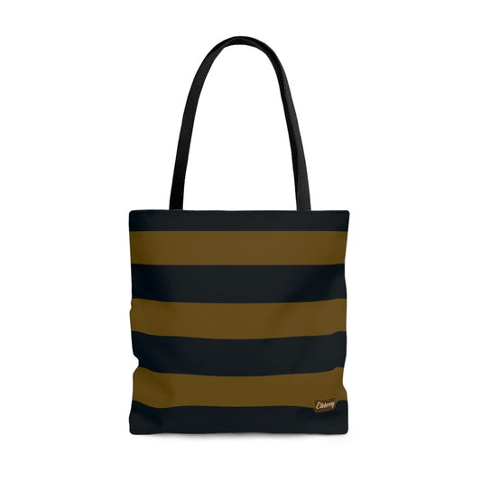 Lightweight Tote Bag - Mustard/Navy Stripes