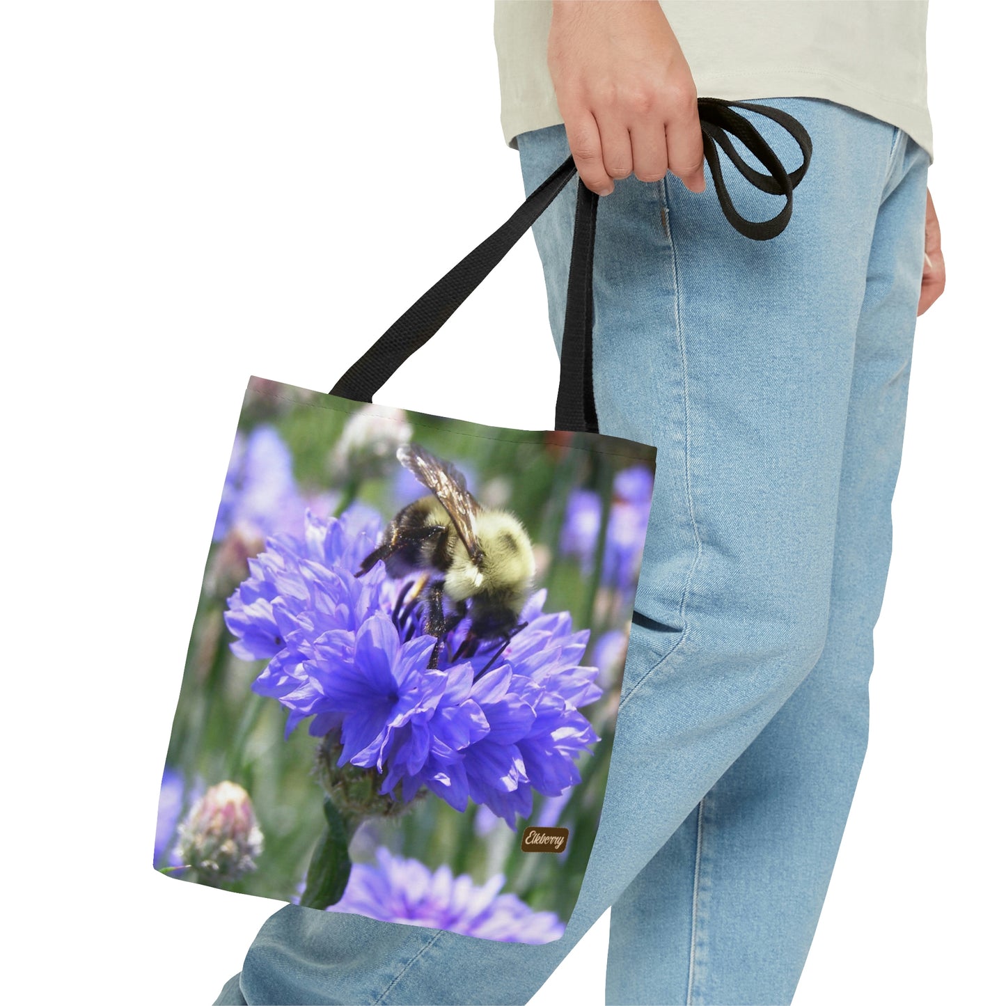 Lightweight Tote Bag - Bee on Bachelor's Button
