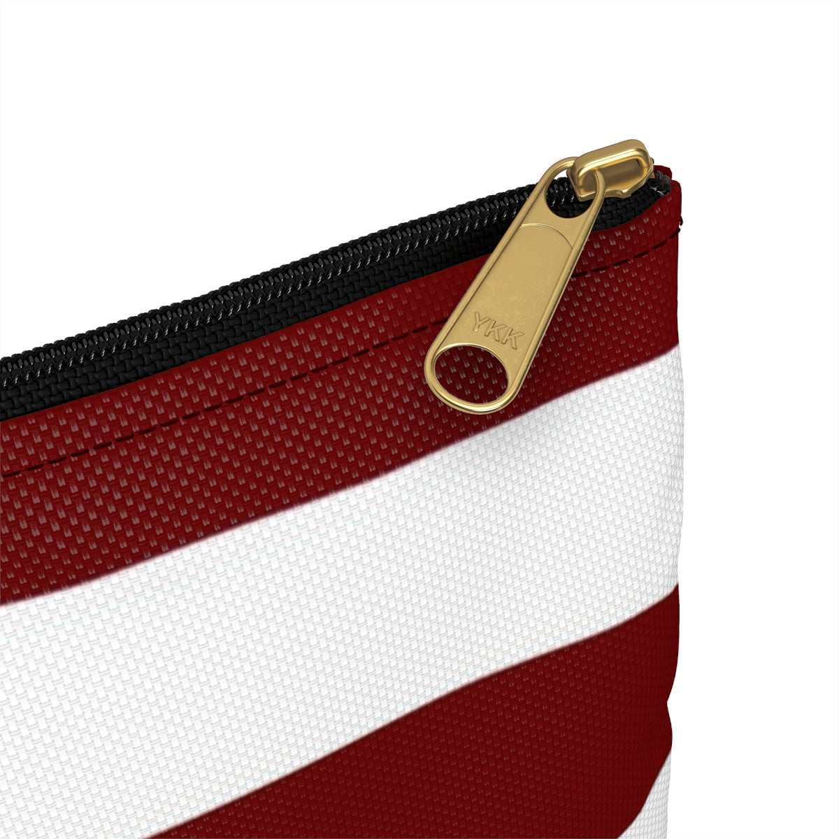 Flat Zipper Pouch - Berry/White Stripes