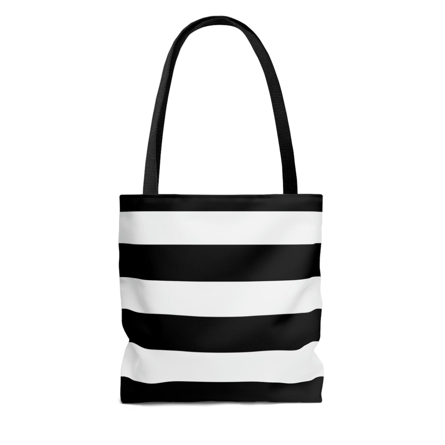 Lightweight Tote Bag - Black/White Stripes