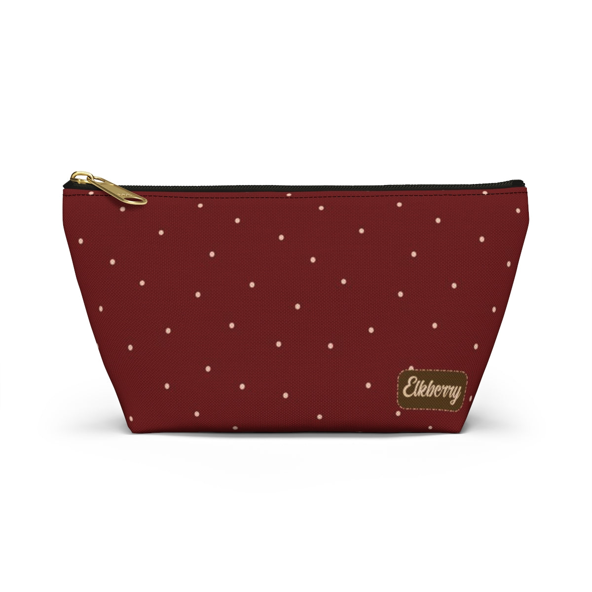 Big Bottom Zipper Pouch - Dots on Berry